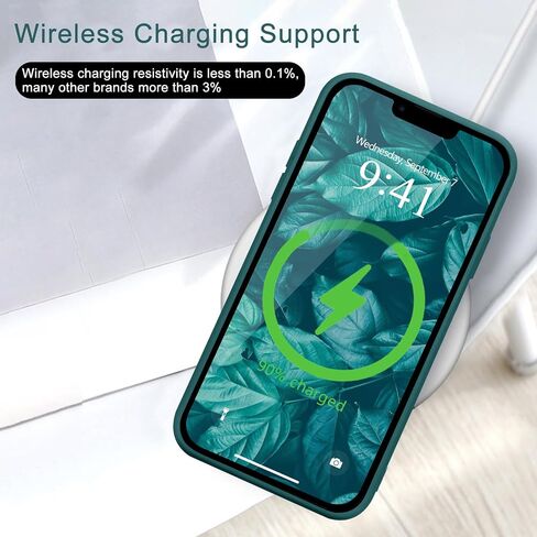 for iPhone 14 Case Cute Slim Shockproof Phone Case with Wireless Charging Support and Protection, Green in Saudi Arabia