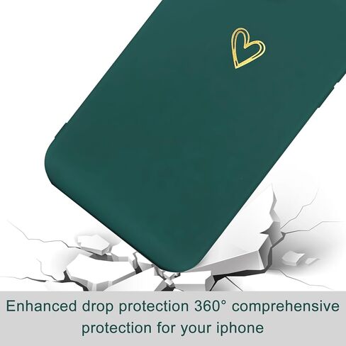 for iPhone 14 Case Cute Slim Shockproof Phone Case with Wireless Charging Support and Protection, Green in Saudi Arabia