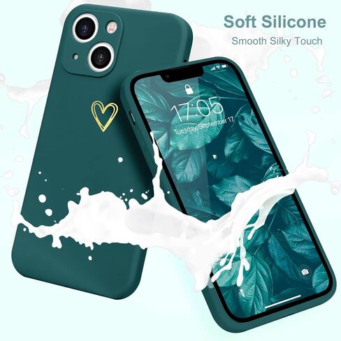 for iPhone 14 Case Cute Slim Shockproof Phone Case with Wireless Charging Support and Protection, Green in Saudi Arabia