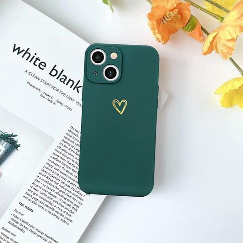 for iPhone 14 Case Cute Slim Shockproof Phone Case with Wireless Charging Support and Protection, Green in Saudi Arabia