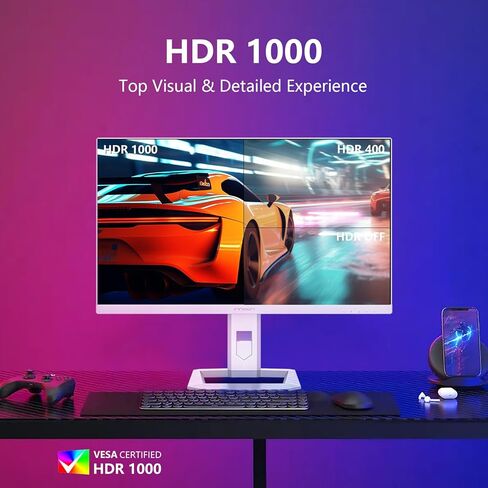 شاشة ألعاب الكمبيوتر INNOCN 32 بوصة Mini LED 4K 144 هرتز 3840 x 2160P 1ms IPS HDR1000 HDMI 2.1، 99% DCI-P3، اتصال USB من النوع C، حامل قابل للتعديل للارتفاع - أسود in Kuwait