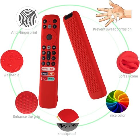 Silicone Cover for TCL RC902V FMR1 Voice Remote, TCL LED Smart TV 65X925 75X925 Remote Control Case Cover with Lanyard(Glow Green) in Saudi Arabia