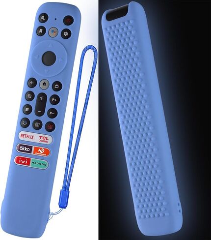 Silicone Cover for TCL RC902V FMR1 Voice Remote, TCL LED Smart TV 65X925 75X925 Remote Control Case Cover with Lanyard(Glow Green) in Saudi Arabia