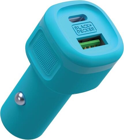 BLACK+DECKER USB C Car Charger, Compact 38W 2-Port, LED Indicator Type C Charger with Power Delivery/Quick Charge, Compatible with iPhone 15 14 13 12 Series, Pixel 3 2 XL, iPad Pro, More in Saudi Arabia