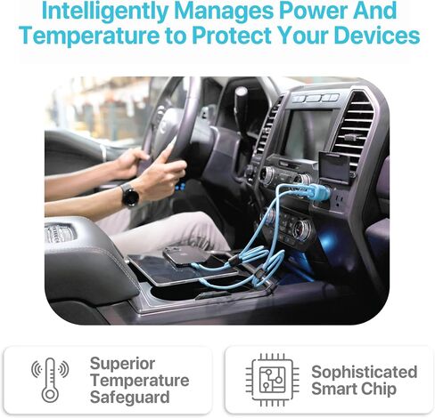 BLACK+DECKER USB C Car Charger, Compact 38W 2-Port, LED Indicator Type C Charger with Power Delivery/Quick Charge, Compatible with iPhone 15 14 13 12 Series, Pixel 3 2 XL, iPad Pro, More in Saudi Arabia