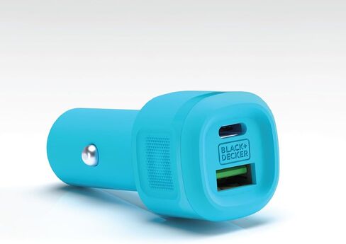 BLACK+DECKER USB C Car Charger, Compact 38W 2-Port, LED Indicator Type C Charger with Power Delivery/Quick Charge, Compatible with iPhone 15 14 13 12 Series, Pixel 3 2 XL, iPad Pro, More in Saudi Arabia