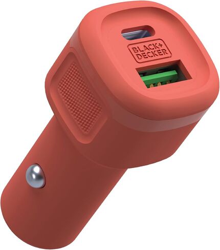 BLACK+DECKER USB C Car Charger, Compact 38W 2-Port, LED Indicator Type C Charger with Power Delivery/Quick Charge, Compatible with iPhone 17 16 15 14 13 Series, Pixel 3 2 XL, iPad Pro, More in Saudi Arabia