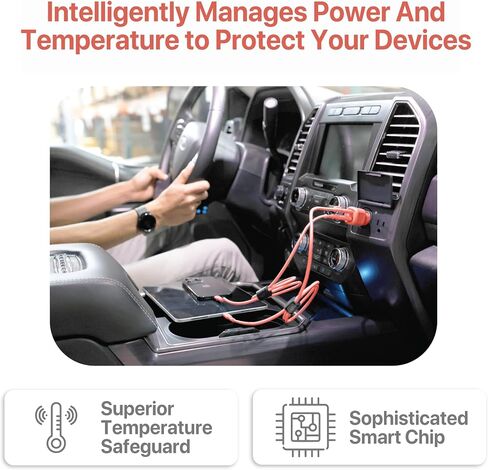 BLACK+DECKER USB C Car Charger, Compact 38W 2-Port, LED Indicator Type C Charger with Power Delivery/Quick Charge, Compatible with iPhone 17 16 15 14 13 Series, Pixel 3 2 XL, iPad Pro, More in Saudi Arabia