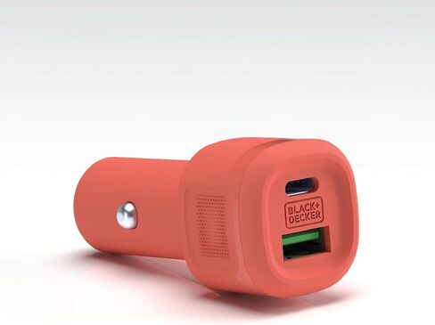 BLACK+DECKER USB C Car Charger, Compact 38W 2-Port, LED Indicator Type C Charger with Power Delivery/Quick Charge, Compatible with iPhone 17 16 15 14 13 Series, Pixel 3 2 XL, iPad Pro, More in Saudi Arabia