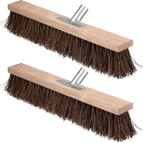 FillTouch 2 Pcs Push Broom Head Large Outdoor Push Broom Heavy Duty Broom for Garage Driveway Cleaning, Farmhouse Animals Sheep Cow Back Scratcher (24 x 4 Inch)