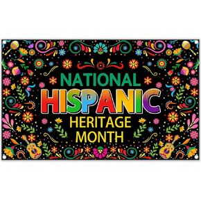 ZTHMOE 72x43inch Polyester Hispanic Heritage Month Backdrop Mexican History Month Photography Background Latin Spanish Party Decorations Photo Banner Props with Four Holes Easy to Hang