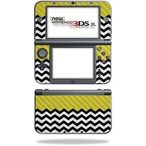 MightySkins Carbon Fiber Skin for Nintendo New 3DS XL (2015) - Citrus Chevron | Protective, Durable Textured Carbon Fiber Finish | Easy to Apply, Remove, and Change Styles | Made in The USA