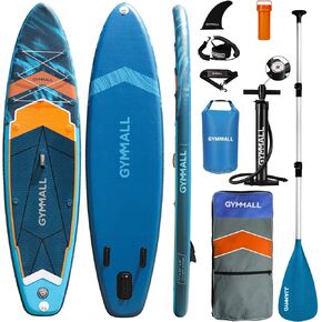 GYMMALL Paddle Board, Inflatable Stand Up SUP Paddle Boards for Adults & Youths of All Skill Levels, Wide & Non-Slip Deck Design Blow Up Paddleboards with Premium Accessories & Storage Bag, Pink