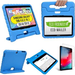 Cooper Dynamo [Rugged Kids Case] Protective Case for Samsung Galaxy Tab 4 10.1, Galaxy Tab 3 10.1 2013/2014 Released only | Child Proof Cover with Stand, Handle (Blue)