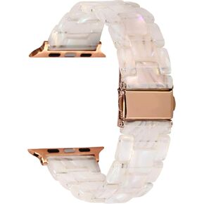 Resin bands Compatible with Apple Watch 38mm 40mm 41mm 42mm 44mm 45mm,Lightweight Resin Barcelet with Stainless Steel Buckle Replacement For iWatch Series 7 6 5 4 3 2 1 SE for Women Men