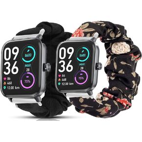 IDW13، IDW16، IDW19، IDW17 أربطة الساعة الذكية، Lamshaw 22 مم قماش مرن Scrunchie مرن للسيدات أشرطة بديلة لطيفة متوافقة مع TOOBUR، TEMINICE، VRPEFIT، Konitee، Gydom، Faweio IDW13 Watch / Woneligo W3 / TOOBUR، Faweio IDW16 Watch / MILOUZ، Amzhero، A -TGTG