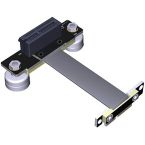 Mustpoint PCI-e PCI Express 36PIN 1X Extension Cable (Dual Vertical 90 Degrees Direction) with Magnetic Foot