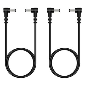 Fancasee (2 Pack 3 ft 5.5mm x 2.5mm 90 Degree Right Angle Male to Male Right Angle DC Power Adapter Cable Cord for IP Camera CCTV Surveillance Security Camera LED Strip DVR Router Invoice Printer