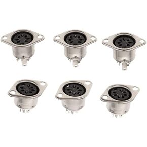 jing 5Pin DIN Female Jack Socket Connector Panel Mount Chassis Audio 2 Hole Soldering Din Jack Socket 6 Pcs