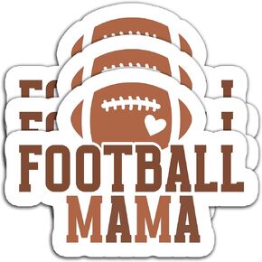 (3PCS) Football MaMa Sticker Football Stickers Decals For Books,Laptops, Tumblers, Scrapbooks, Cups, Water Bottbles, Kindles, Phone Case, Waterproof Vinyl Decal for Mom Mama Football Lovers 3" x 2.2 "