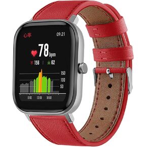 20mm Genuine Leather Style Watch Bands Compatible with Amazfit Bip U Pro/Bip S Lite/Bip 3/Bip 3 pro,Replacement Watch Band for Amazfit GTS/GTS 2/ GTS 2e/ GTS 2 Mini/GTS 3/GTS 4 mini/GTR mini/Bip/Bip Lite/Bip S/Bip U