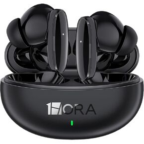 1 Hora Wireless Earphones Bluetooth 5.3, in-Ear Headphones with Charging case, Built-in mic Wireless Earbuds Compatible with iPhone, Android Smartphone, Tablet, Laptop (Black)