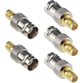 5pcs SMA to BNC Coax Adapter SMA Female to BNC Female RF Coaxial Connector(F17-5)