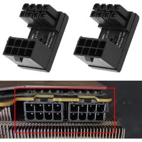 MEETOOT 2PCS 180 Degree Angled Power Adapter Black Graphics Card Power Steering Connector 8 Pin Downward Angled Suitable for Graphics Cards