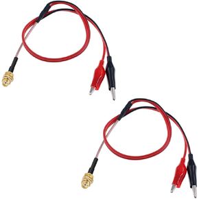 2pcs SMA Male to Double Alligator Clips Tester Cable - RG316, 50cm/19.5" Use for Accurate Testing and Measurements
