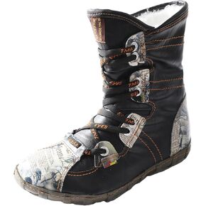 TMA EYES Snake-Embossed Leather and PU Upper Faux Fur Lining Short Flat Boot for Women in Saudi Arabia