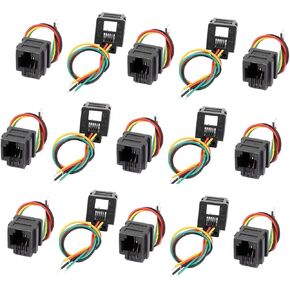 with Wires RJ9 Female Connector 4P4C PCB Socket Mount Telephone Connectors Adapters Grey - (15 Pcs) in Kuwait