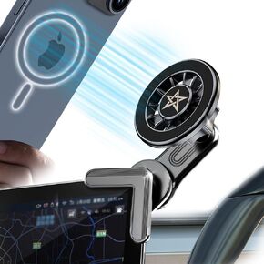 Strong Magnetic Phone Holder for Tesla Car Model 3/Y/X/S Screens,Compatible with Magsafe Case,Phone Mount for iPhone 15 14 13 12 Pro Max Plus,with Metal Ring
