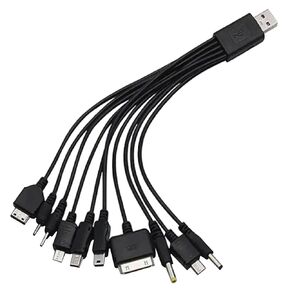 10 in 1 Multi Charging Cable Universal USB Charging Cable Universal Multiple Charging Cord Charging Cable with 10 Ports for Charging Cell Phones Speaker MP3 MP4