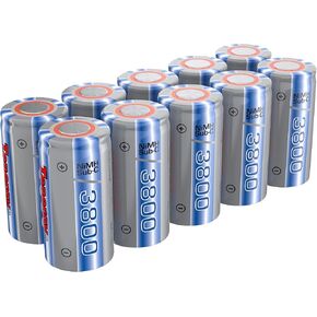 Tenergy NiMH SubC 1.2V 3800mAh Rechargeable Batteries, for Power Tools, 10 Pack