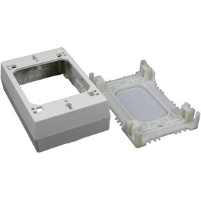 Legrand Wiremold NM3 Nonmetallic Plastic Raceway for Extending Power, 1 Gang Deep Outlet Box, 1 3/8" Deep, Ivory (1 Pack)