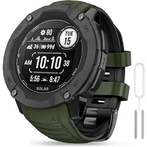 OVERSTEP for Garmin Instinct 2X Band, Soft Silicone Replacement Watch Strap Compatible with Garmin Instinct 2X Solar, Tactical GPS Smartwatch