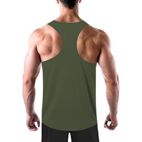 meioro Men's Workout Tank Top Y-Back Mesh Sleeveless Shirts Gym Bodybuilding Fitness Muscle T Shirt Dry Fit Athletic Tops