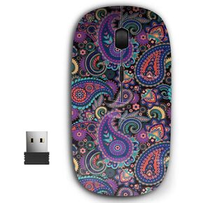2.4G Ergonomic Portable USB Wireless Mouse for PC, Laptop, Computer, Notebook with Nano Receiver (Paisley Oriental Based)