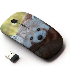 [ Optical 2.4G Wireless Mouse [ Little Red Panda Bear Face Tree Tail Animal ]