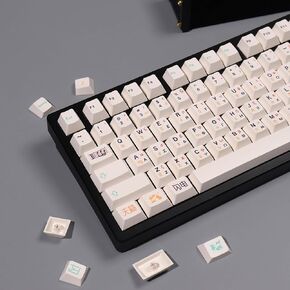 144 Keys PBT Dye Sub Keycaps Cherry Profile Cute Cat Keycap Set Fit for 61/64/87/104/108 Cherry Mx Switches Mechanical Keyboard
