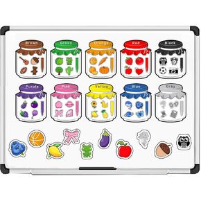 Color Recognition Magnetic Sorting Set, 10 Pieces Magnet Color Sorting Toys for Toddlers Baby Kids Magnetic Educational Color Shape Sorting Learning Matching Toys for Refrigerator Whiteboard