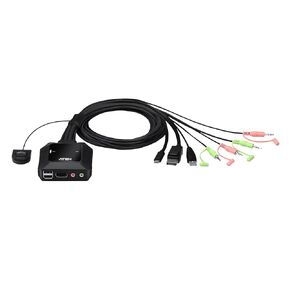 ATEN CS52DP 2-Port USB-C DisplayPort Hybrid Cable KVM Switch
