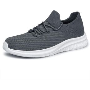 vibdiv Mens Non Slip Walking Sneakers Shoes - Lightweight Breathable Casual Mesh Slip on Running Shoes Comfortable for Men (Blue,size10)