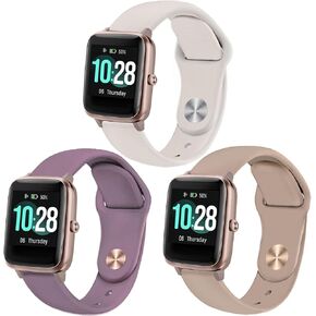 Compatible with Veryfitpro ID205L/ID205/ID205U/ID205S/ID205G/SW020/SW021 Smart Watch Bands Soft Silicone Waterproof Adjustable Replacement Bands for Willful Yamay Letscom Letsfit for Women Men