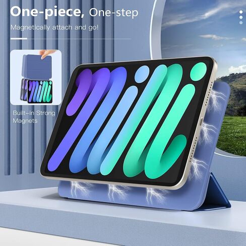 حافظة مغناطيسية TiMOVO لجهاز iPad Mini 6 2021 (8.3 بوصة)، حافظة iPad Mini الجيل السادس - حافظة ذكية مغناطيسية قوية قابلة للطي، حافظة نحيفة وخفيفة الوزن مع خاصية النوم/الاستيقاظ التلقائي - رمادي فضائي in Kuwait