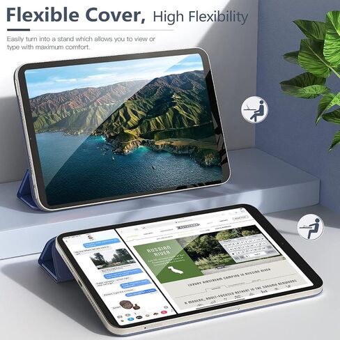 حافظة مغناطيسية TiMOVO لجهاز iPad Mini 6 2021 (8.3 بوصة)، حافظة iPad Mini الجيل السادس - حافظة ذكية مغناطيسية قوية قابلة للطي، حافظة نحيفة وخفيفة الوزن مع خاصية النوم/الاستيقاظ التلقائي - رمادي فضائي in Kuwait