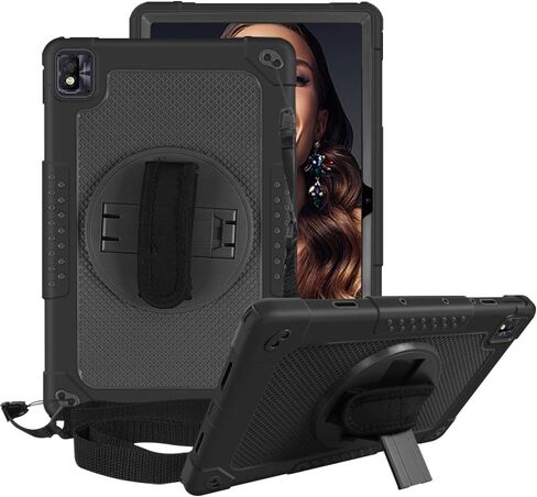 for Nokia T20 Tablet Case,Heavy-Duty Shockproof Kids Friendly Hybrid Rugged Protective Case for Nokia T21/TCL Tab Pro 5G(Model: 9198S)/VASTKING KingPad M10 10.36 inch Tablet (Black/Black) in Saudi Arabia