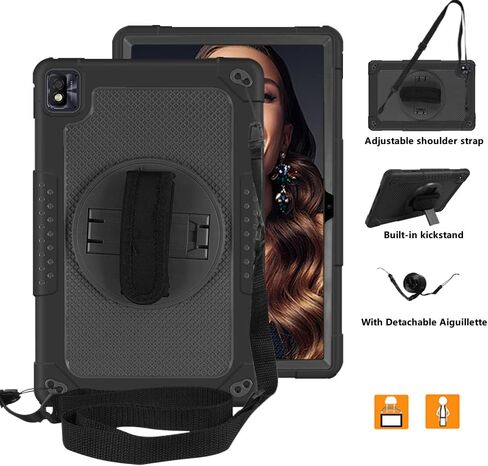 for Nokia T20 Tablet Case,Heavy-Duty Shockproof Kids Friendly Hybrid Rugged Protective Case for Nokia T21/TCL Tab Pro 5G(Model: 9198S)/VASTKING KingPad M10 10.36 inch Tablet (Black/Black) in Saudi Arabia