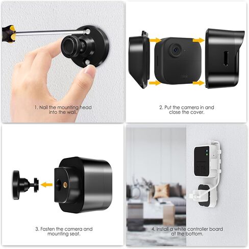 Lucrave Blink Outdoor Camera Mount, 360 Degree Adjustable Wall Mount Bracket, Compatible with Blink 4th and 3rd Gen Outdoor Camera, 3 Pack, Black in Saudi Arabia