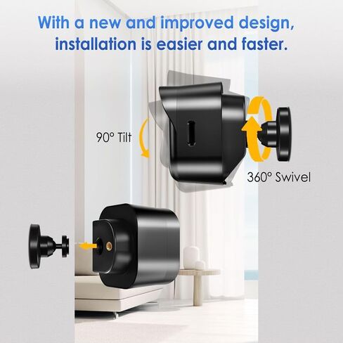 Lucrave Blink Outdoor Camera Mount, 360 Degree Adjustable Wall Mount Bracket, Compatible with Blink 4th and 3rd Gen Outdoor Camera, 3 Pack, Black in Saudi Arabia
